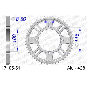 Πεταλιέρα Afam 428 51 dents image-0