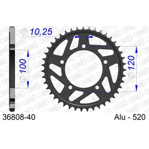 Rear aluminium motorcycle sprocket Afam 520 40 dents image-0