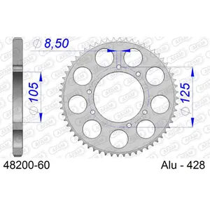 Πίσω αλουμινένιο πινιόν μοτοσικλέτας Afam 428 60 dents image-0