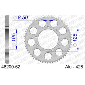 Πίσω αλουμινένιο πινιόν μοτοσικλέτας Afam 428 62 dents image-0