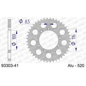 Πίσω αλουμινένιο πινιόν μοτοσικλέτας Afam 520 41 dents image-0