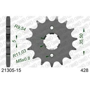 Sprocket Afam 428 15 dents image-0