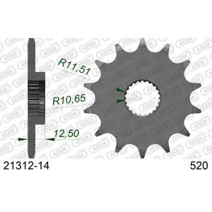Sprocket Afam 520 14 dents image-0