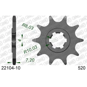 Sprocket Afam 520 10 dents image-0