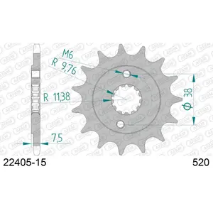 Sprocket Afam 520 15 dents image-0