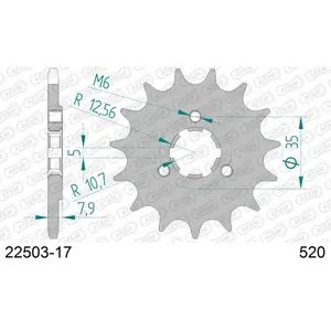 Sprocket Afam 520 17 dents image-0