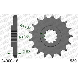Πετάλι μηχανής μπροστινό από ατσάλι Afam 530 16 dents image-0