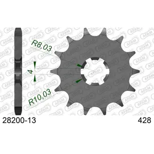 Πετάλι μηχανής μπροστινό από ατσάλι Afam 428 13 dents image-0