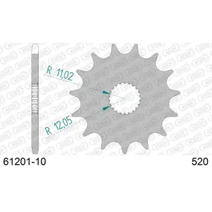 Πετάλι μηχανής μπροστινό από ατσάλι Afam 520 10 dents image-0
