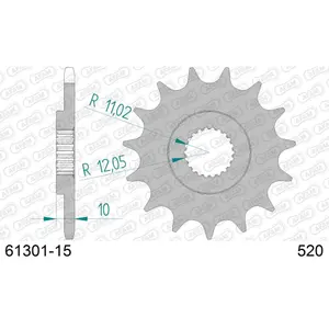 Front steel motorcycle sprocket Afam 520 15 dents image-0