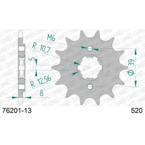 Πετάλι μηχανής μπροστινό από ατσάλι Afam 520 13 dents image-0