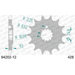 Front steel motorcycle sprocket Afam 428 12 dents image-0
