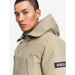 Long Hooded Parka with Down and Feather Padding Aigle Gore-Tex image-5