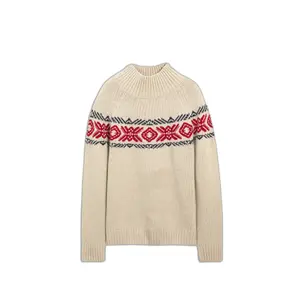 Pull jacquard i merinoull dam Aigle