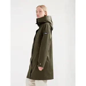 Women's long hooded raincoat Aigle MTD® image-3
