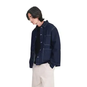 Mid-length denim work jacket Aigle image-3
