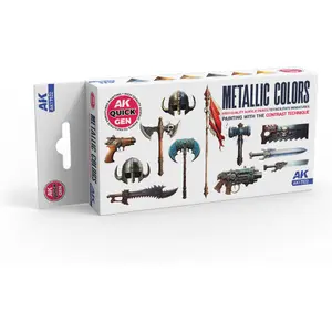 Sada metalických akrylových barev AK Interactive Quick Gen (x6) image-1
