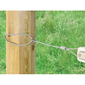 Accessoire pour clôture tendeur de fil de fer métal avec isolateur et fil Ako image-1