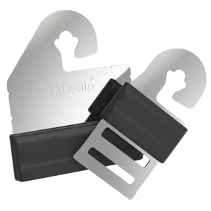 Accesorios para conectores de vallas mango de acero inoxidable para cinta de hasta 20 mm Ako Litzclip (x4) image-0