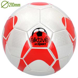 502458-ballon-de-football-cuir-synthetique-aktive-rojo-y-blanco-21x21x21-cm