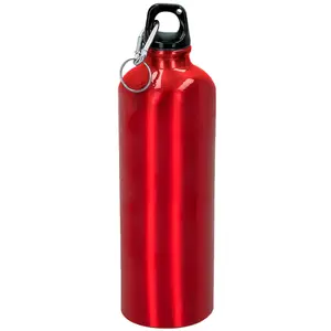 Aluminium water bottle with carabiner in 3 children's colors Aktive image-1