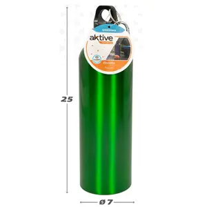 Aluminium water bottle with carabiner in 3 children's colors Aktive image-2