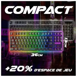 Clavier Gaming 88 touches retroeclaire membrane Akuma Shonen T02 TKL image-1