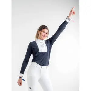 Polo d'équitation de concours manche longues femme Le Sabotier Alba image-2