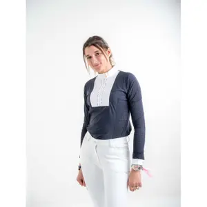 Polo d'équitation de concours manche longues femme Le Sabotier Alba image-1