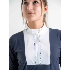 Polo d'équitation de concours manche longues femme Le Sabotier Alba image-5