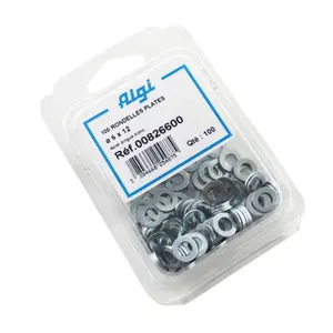 Set of 100 flat steel washers Algi