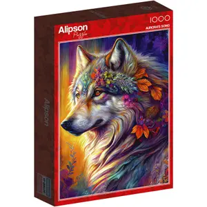 Puzzle de 1000 pièces Alipson Puzzle Loup Avec Fleurs image-1