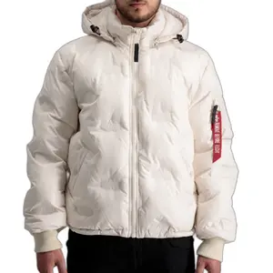 Hooded logo bomber jacket Alpha Industries image-2