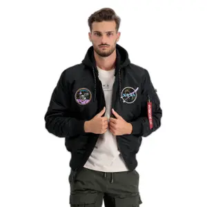 Dark hooded bomber Alpha Industries MA-1 VF image-3