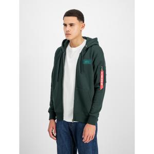 Zipped hooded sweatshirt with print on the back Alpha Industries image-2