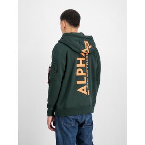 Zipped hooded sweatshirt with print on the back Alpha Industries image-3