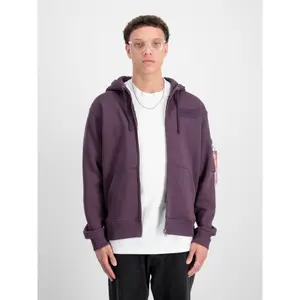 Zipped hoodie with printed back Alpha Industries image-0