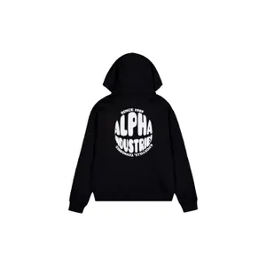 Hoodie med tryckt logotyp på ryggen Alpha Industries image-1