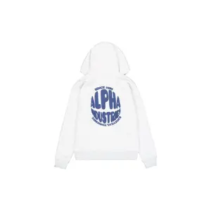 Hoodie med tryckt logotyp på ryggen Alpha Industries image-1