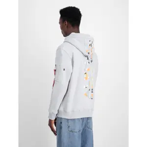 Tryckt hoodie med motiv på baksidan Alpha Industries Camo Print image-3