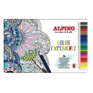 Scatola di 36 matite acquerellabili in metallo Alpino Mandala