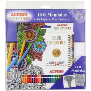 Set di 24 matite colorate con 120 libri Alpino Mandalas
