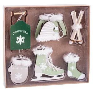 Creative activities 10 wooden pendant ornaments Alpino image-0