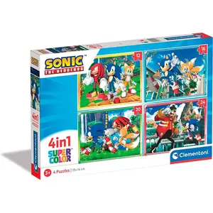 4-piece puzzle in 1. 12-16-20-24 4 pieces sonic Alpino image-0