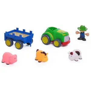Preschool farm tractor car set with accessories Alpino image-1