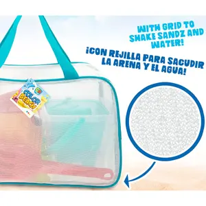 Outdoor play sand bucket and 9-piece accessory bag Alpino image-3