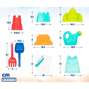 Outdoor play sand bucket and 9-piece accessory bag Alpino image-4