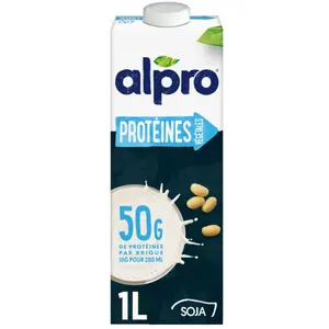 Bebida proteica vegetal de soja y chocolate Alpro 1L image-0