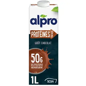 Bebida proteica vegetal de soja y chocolate Alpro 1L image-0