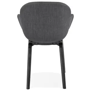 Chaise avec accoudoirs en tissu et pieds en bois Alterego Samy image-1